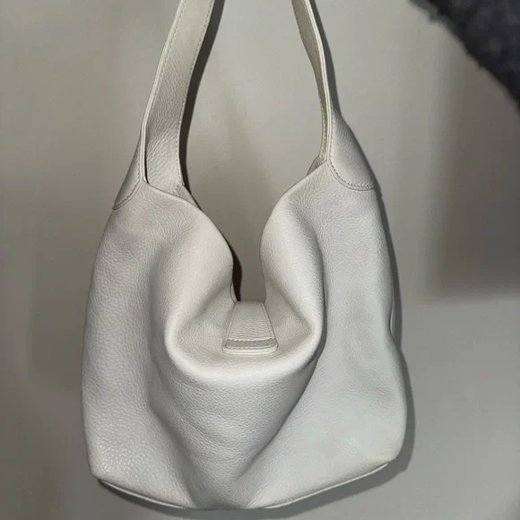 Dooney & Bourke White Leather Hobo Bag - Picture 2 of 7